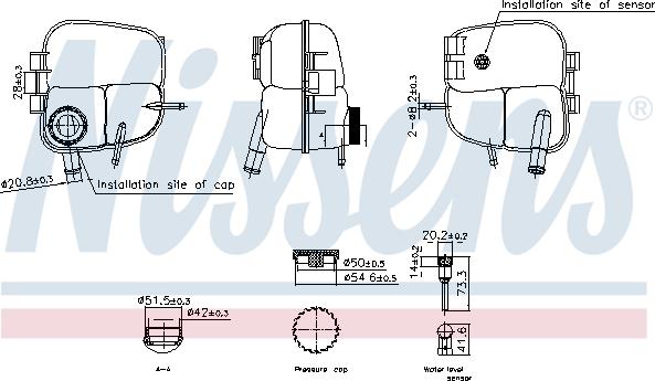 Nissens 996303 - Kompensācijas tvertne, Dzesēšanas šķidrums ps1.lv