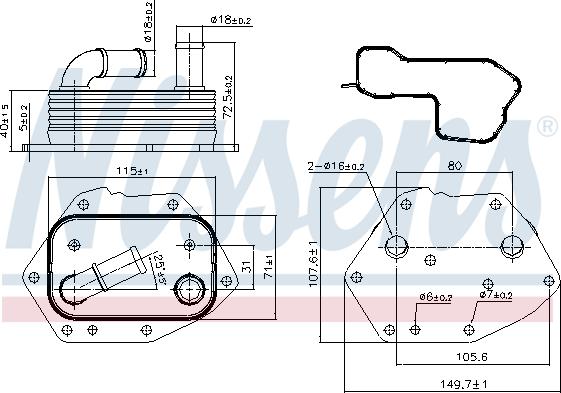 Nissens 90808 - Eļļas radiators, Motoreļļa ps1.lv