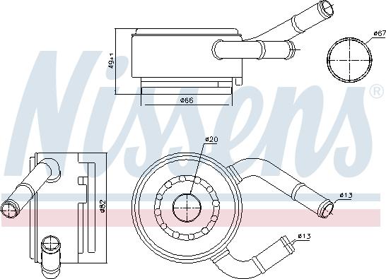 Nissens 91190 - Eļļas radiators, Motoreļļa ps1.lv