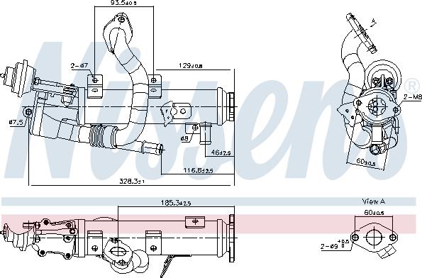 Nissens 989448 - Radiators, Izplūdes gāzu recirkulācija ps1.lv