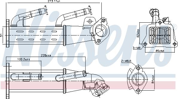 Nissens 989404 - Radiators, Izplūdes gāzu recirkulācija ps1.lv