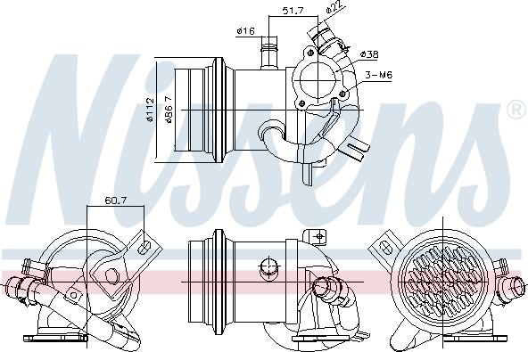 Nissens 989424 - Radiators, Izplūdes gāzu recirkulācija ps1.lv