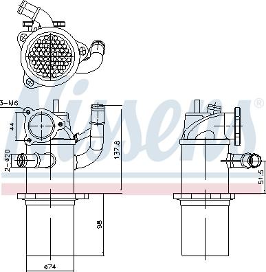 Nissens 989423 - Radiators, Izplūdes gāzu recirkulācija ps1.lv