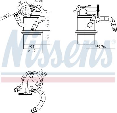 Nissens 989422 - Radiators, Izplūdes gāzu recirkulācija ps1.lv