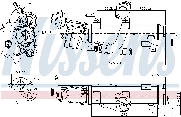 Nissens 989329 - Radiators, Izplūdes gāzu recirkulācija ps1.lv