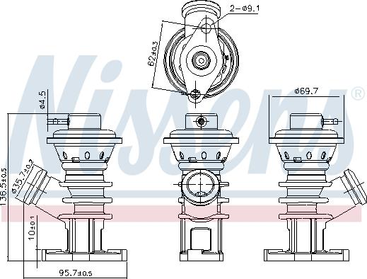 Nissens 98191 - Izpl. gāzu recirkulācijas vārsts ps1.lv