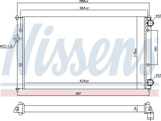 Nissens 694690 - Radiators, Motora dzesēšanas sistēma ps1.lv