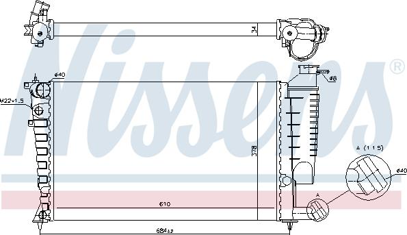 Nissens 695091 - Radiators, Motora dzesēšanas sistēma ps1.lv