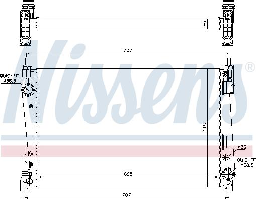 Nissens 698512 - Radiators, Motora dzesēšanas sistēma ps1.lv