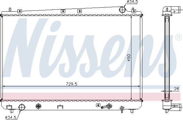 Nissens 64627A - Radiators, Motora dzesēšanas sistēma ps1.lv