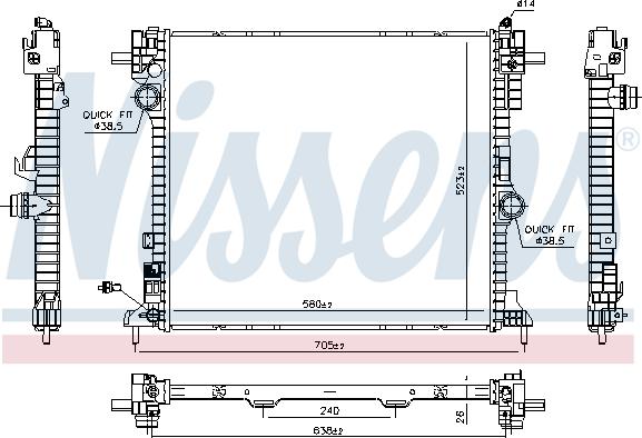 Nissens 606571 - Radiators, Motora dzesēšanas sistēma ps1.lv