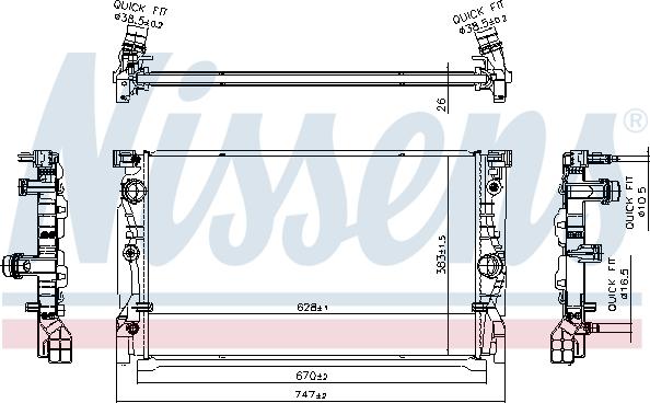 Nissens 606230 - Radiators, Motora dzesēšanas sistēma ps1.lv