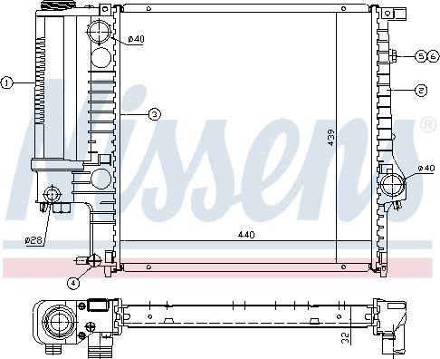 Nissens 60623 - Radiators, Motora dzesēšanas sistēma ps1.lv