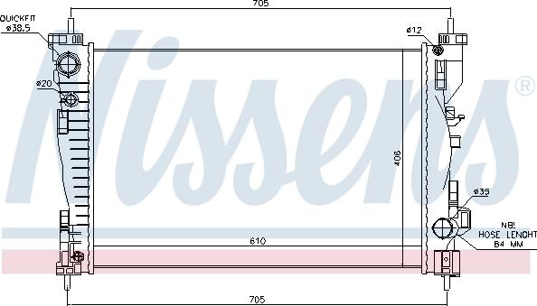 Nissens 60064 - Radiators, Motora dzesēšanas sistēma ps1.lv