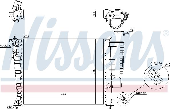 Nissens 61335A - Radiators, Motora dzesēšanas sistēma ps1.lv