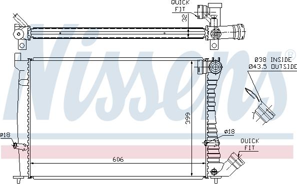 Nissens 61338A - Radiators, Motora dzesēšanas sistēma ps1.lv