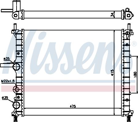 Nissens 694727 - Radiators, Motora dzesēšanas sistēma ps1.lv