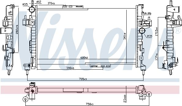 Nissens 695828 - Radiators, Motora dzesēšanas sistēma ps1.lv