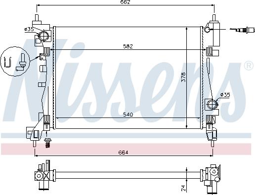 Nissens 630743 - Radiators, Motora dzesēšanas sistēma ps1.lv