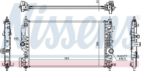 Nissens 630764 - Radiators, Motora dzesēšanas sistēma ps1.lv