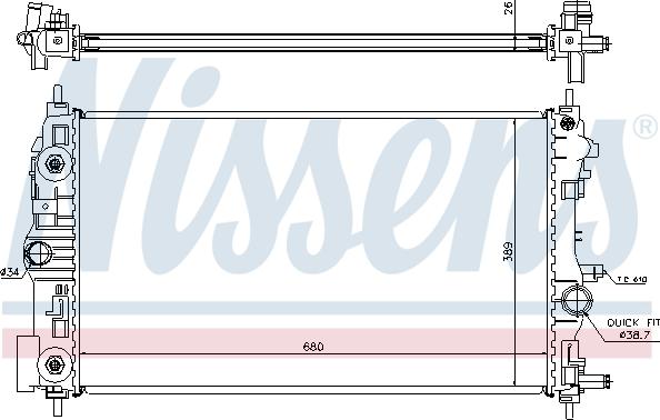 Nissens 630724 - Radiators, Motora dzesēšanas sistēma ps1.lv