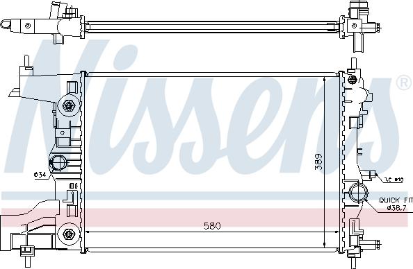 Nissens 630728 - Radiators, Motora dzesēšanas sistēma ps1.lv