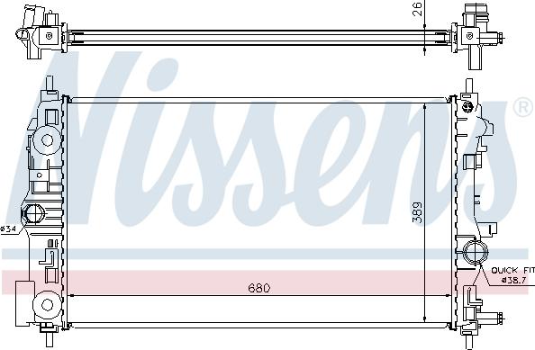 Nissens 630722 - Radiators, Motora dzesēšanas sistēma ps1.lv