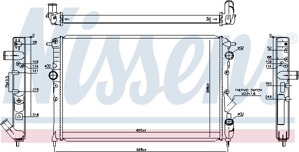 Nissens 63873 - Radiators, Motora dzesēšanas sistēma ps1.lv