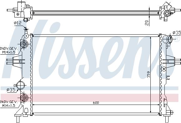 Nissens 695855 - Radiators, Motora dzesēšanas sistēma ps1.lv