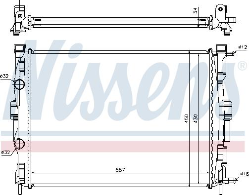 Nissens 693850 - Radiators, Motora dzesēšanas sistēma ps1.lv