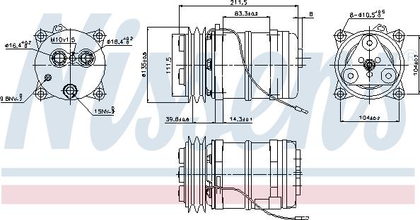 Nissens 899914 - Kompresors, Gaisa kond. sistēma ps1.lv