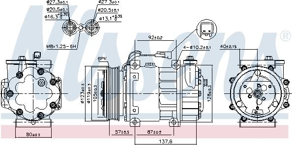 Nissens 890699 - Kompresors, Gaisa kond. sistēma ps1.lv