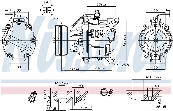 Nissens 890036 - Kompresors, Gaisa kond. sistēma ps1.lv