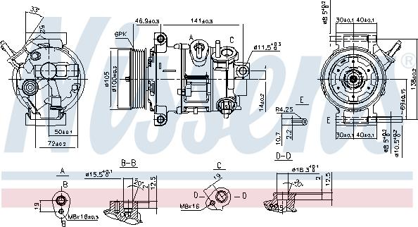 Nissens 890030 - Kompresors, Gaisa kond. sistēma ps1.lv