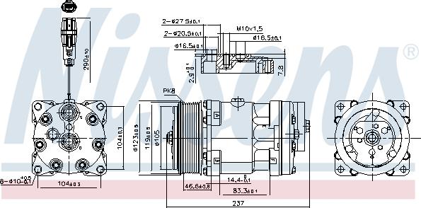 Nissens 890193 - Kompresors, Gaisa kond. sistēma ps1.lv