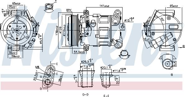 Nissens 890801 - Kompresors, Gaisa kond. sistēma ps1.lv