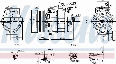 Nissens 890884 - Kompresors, Gaisa kond. sistēma ps1.lv