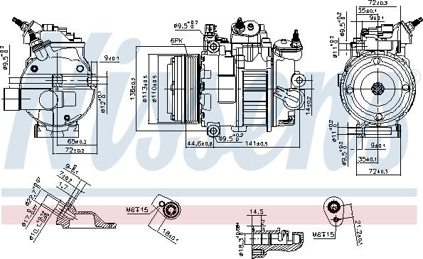 Nissens 890250 - Kompresors, Gaisa kond. sistēma ps1.lv