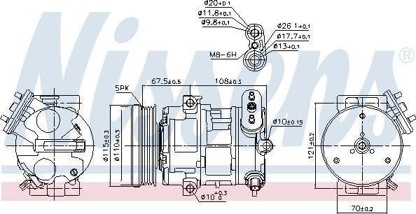 Nissens 89100 - Kompresors, Gaisa kond. sistēma ps1.lv