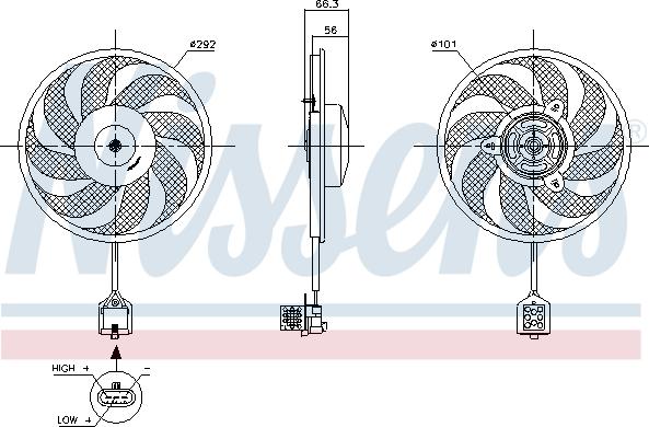 Nissens 85596 - Ventilators, Motora dzesēšanas sistēma ps1.lv