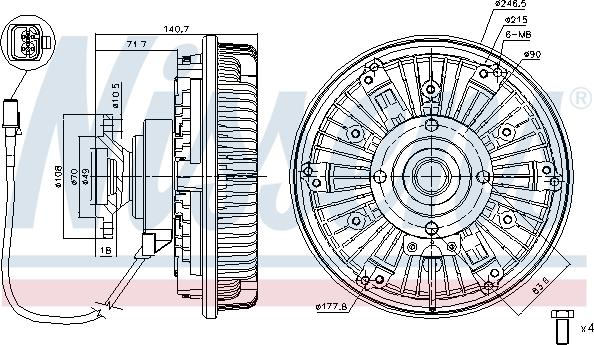 Nissens 86024 - Sajūgs, Radiatora ventilators ps1.lv