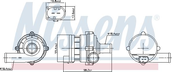 Nissens 832169 - Papildus ūdenssūknis ps1.lv