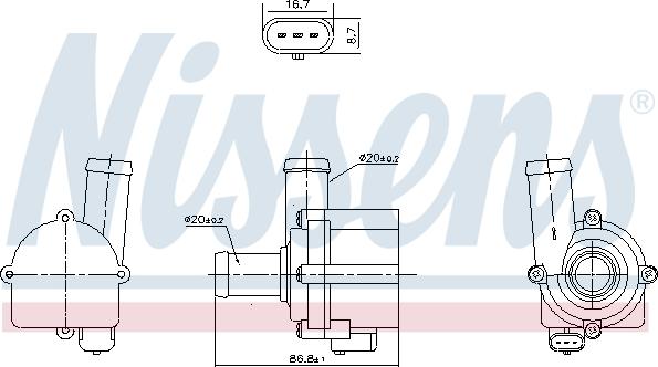 Nissens 832121 - Ūdenssūknis ps1.lv