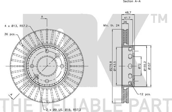 NK 203511 - Bremžu diski ps1.lv