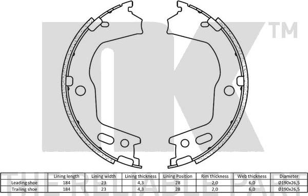 NK 2734851 - Bremžu loku kompl., Stāvbremze ps1.lv