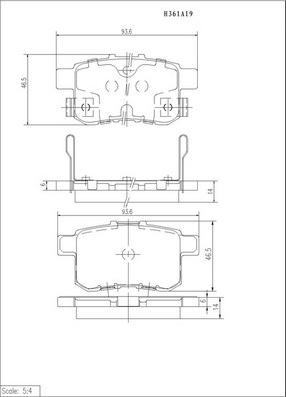 NPS H361A19 - Bremžu uzliku kompl., Disku bremzes ps1.lv