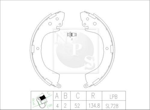 NPS M350I35 - Bremžu loku komplekts ps1.lv