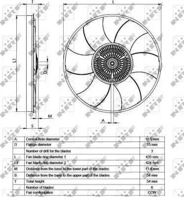 NRF 49539 - Sajūgs, Radiatora ventilators ps1.lv