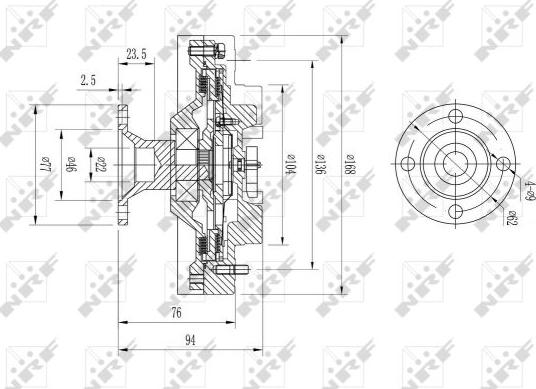 NRF 49579 - Sajūgs, Radiatora ventilators ps1.lv