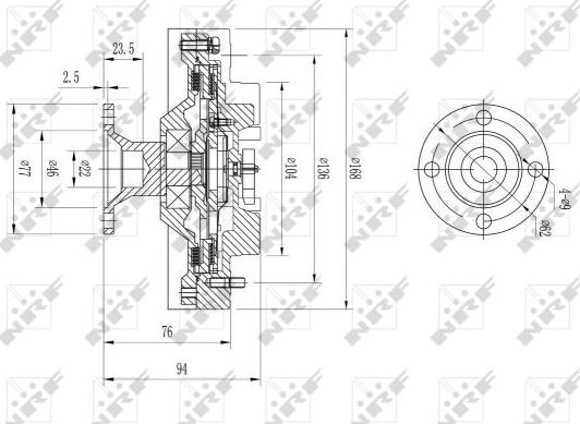 NRF 49621 - Sajūgs, Radiatora ventilators ps1.lv